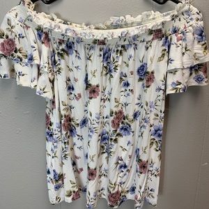 American Eagle Off the Shoulder Floral Top